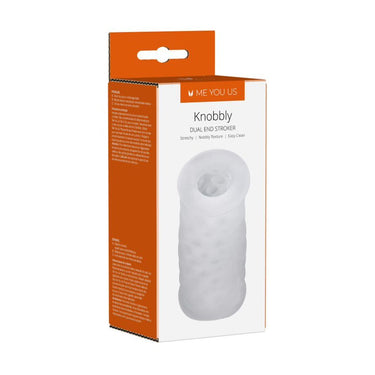 The luxurious Knobbly Dual End Stroker, perfect for all sizes, featuring a sophisticated texture for enhanced pleasure.